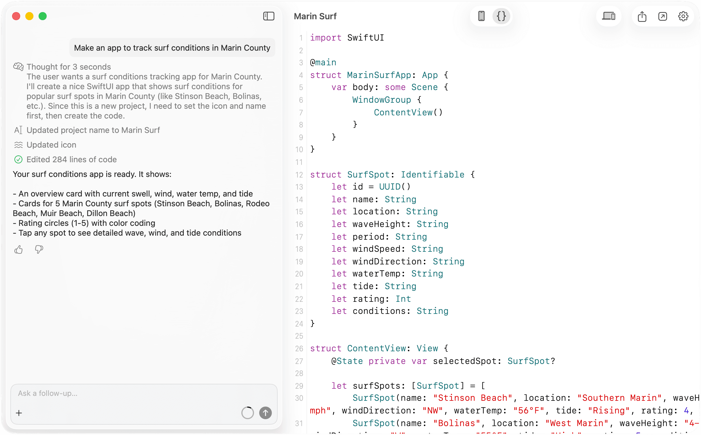 Swift code in Bitrig
