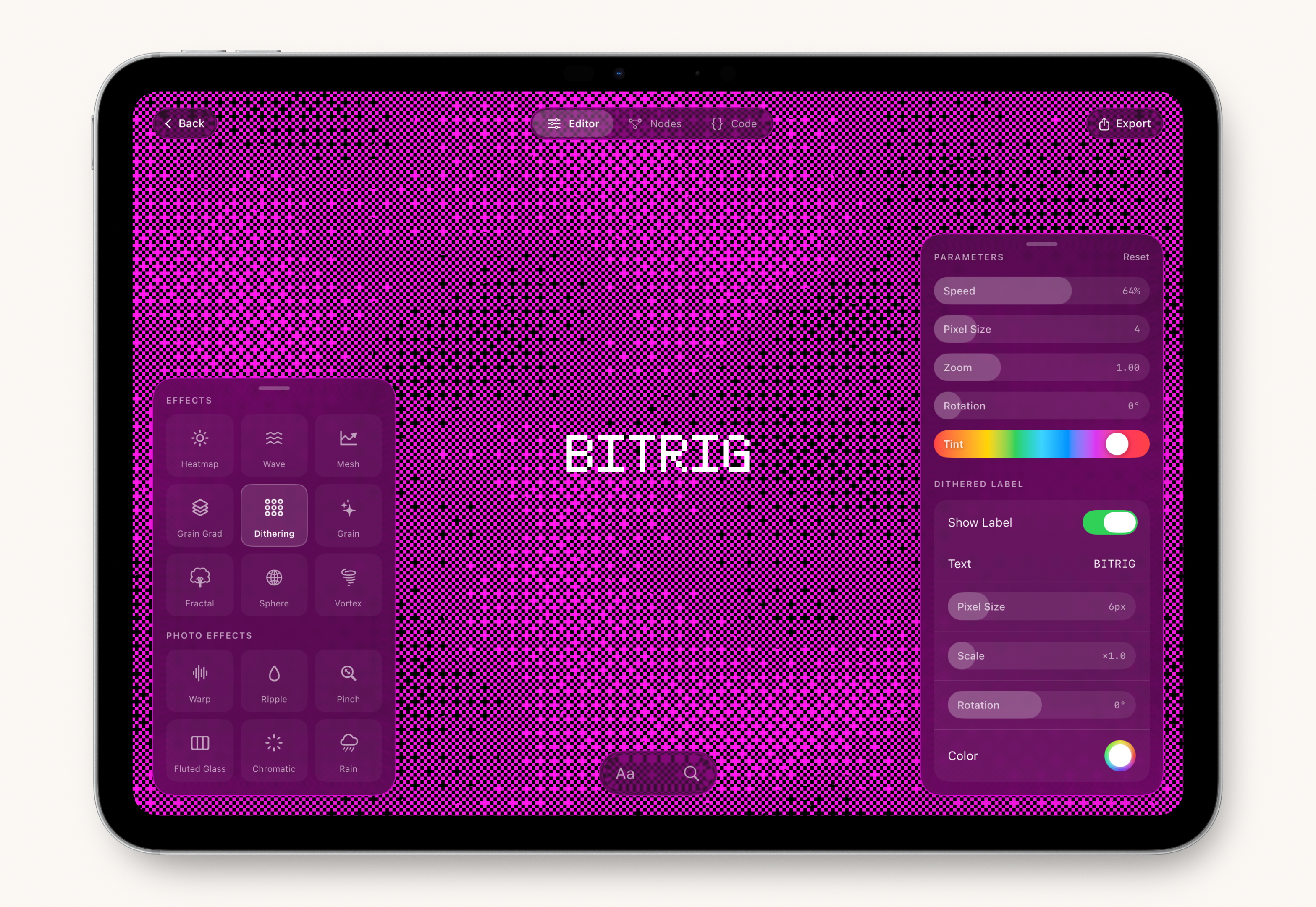 Bitrig dithering shader